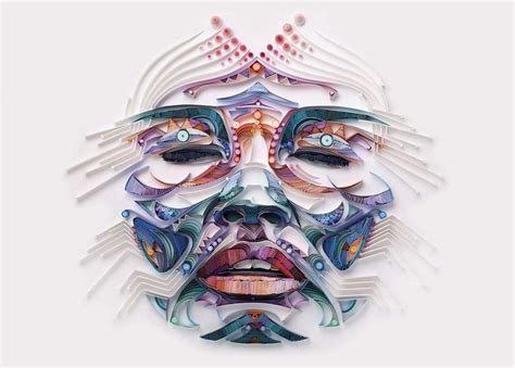 New Colorful Paper Portraits Comprised Of Densely Quilled Paper By