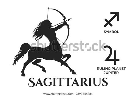 Sagittarius Zodiac Sign Jupiter Ruling Planet Stock Vector Royalty