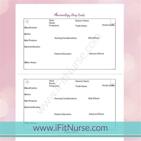 Check spelling or type a new query. Pharmacology Drug Card Template | Etsy