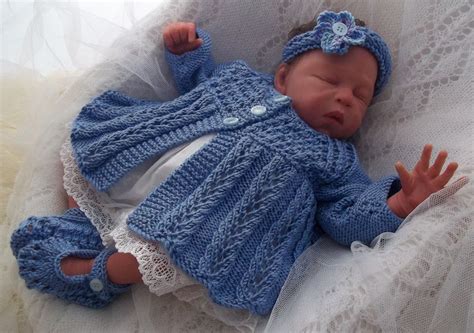 Baby Girls Knitting Pattern Pdf Download For Newborn Baby Homecoming Outfit Matinee Set Baby