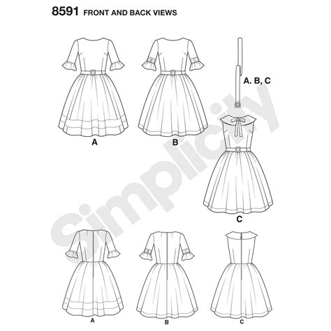 Simplicity Womens Vintage Dress Sewing Pattern 8591 Vintage Dress