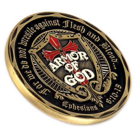Armor Of God Fear No Evil Challenge Coin Knives And Swords