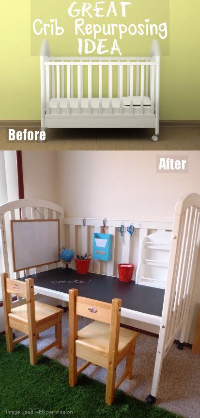 Diy Crib Conversion To Practical And Fun Kids Art Station And Desk