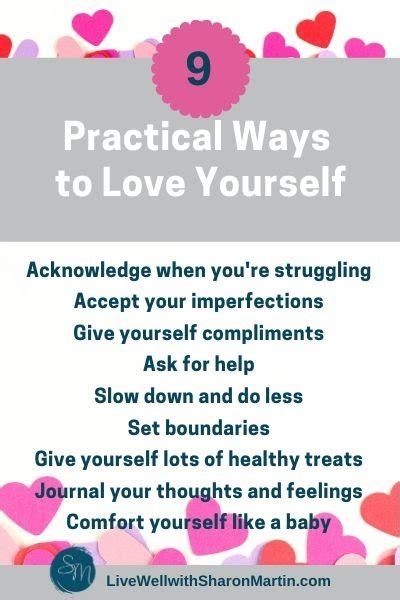 9 Practical Ways To Love Yourself Live Well With Sharon Martin