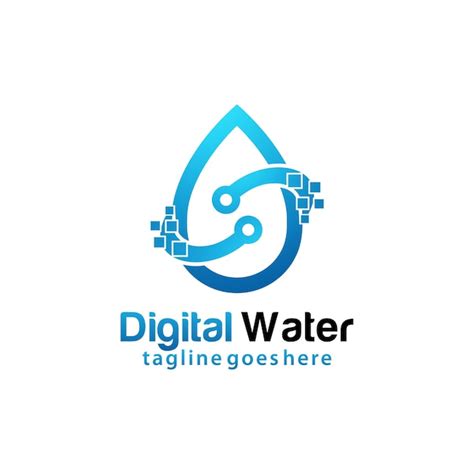 Premium Vector Digital Water Logo Design Template