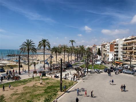 Aerial View Of The Beach And Promenade Area Of The Popular Touristic