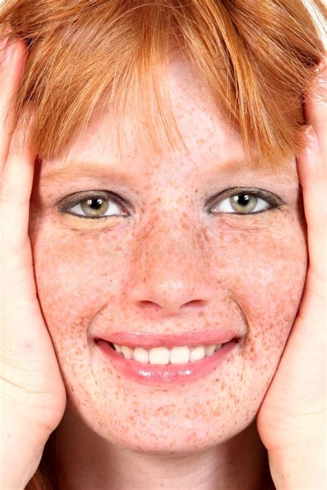 Beautiful Freckled Model Closeup Royalty Free Stock Image Image 9010676