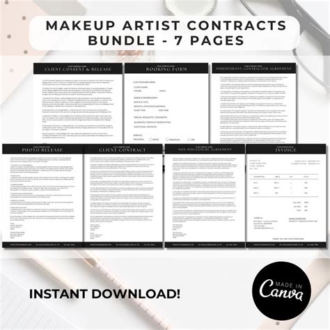 The Makeup Artists Resume Bundle Includes 7 Pages
