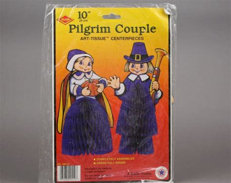 Vintage Beistle Pilgrim Couple Honeycomb Thanksgiving Etsy