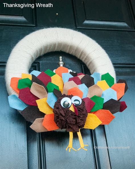 Craftaholics Anonymous Thanksgiving Craft A Turkey Wreath