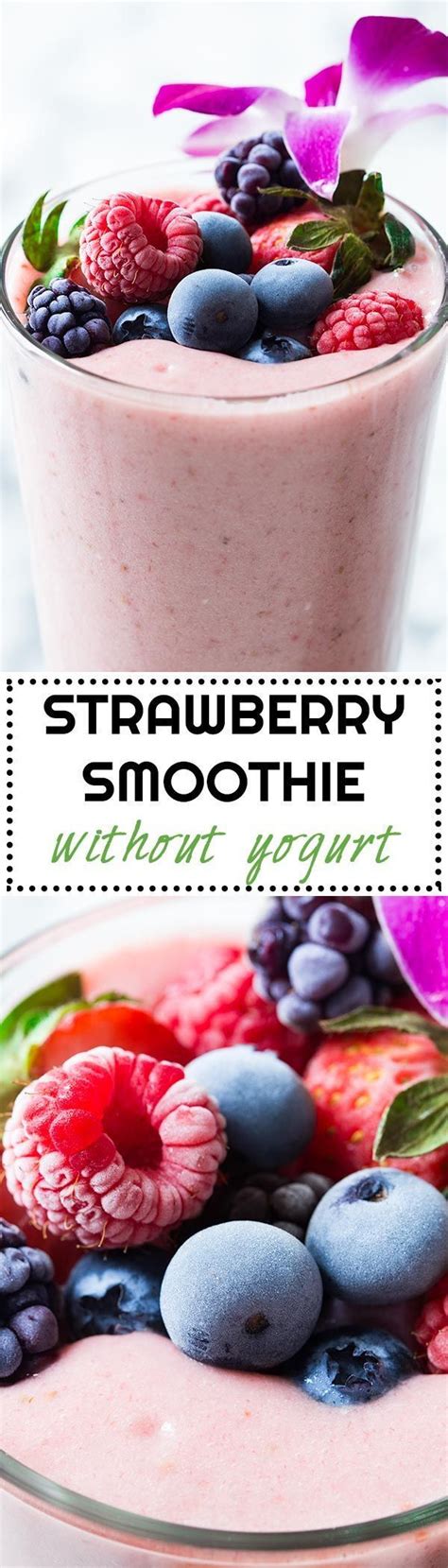Strawberry Smoothie Without Yogurt Via Greenhealthycoo Smoothie