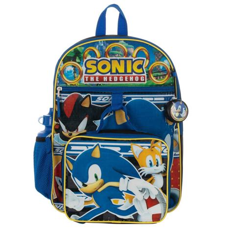 Kids Sonic Backpack 5 Piece Combo School Supplies Set
