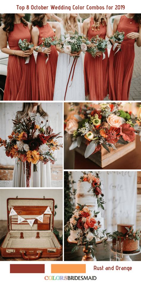 Top 8 October Wedding Color Combos For 2019 Fall Wedding Color