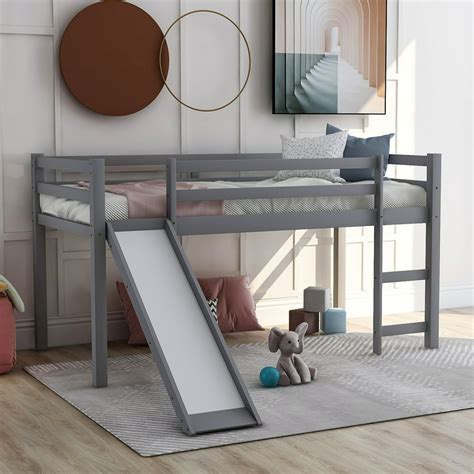Kids Bed With Slide For Boys And Girls Multifunctional Twin Size