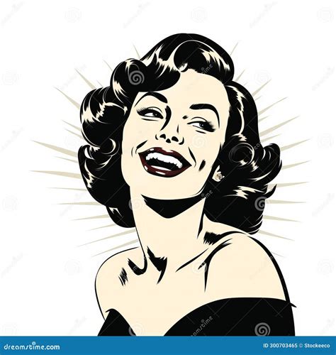Vintage Woman With Bright Smile And Rays Of Sunshine Vector Stock