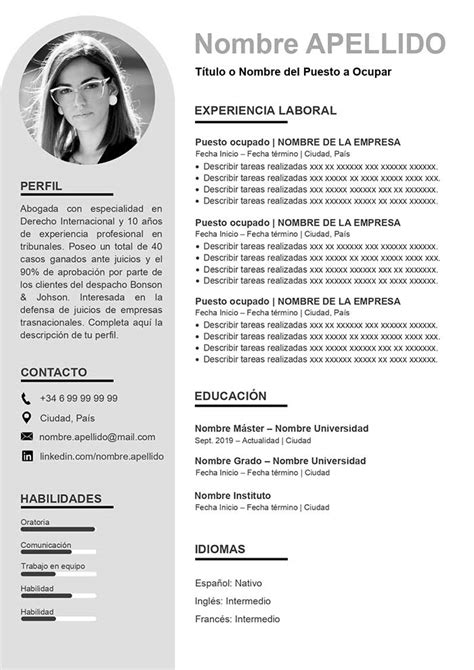 Modelos De Curriculum Vitae En Español Para Llenar Noticias Modelo