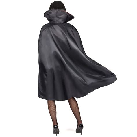 Cape Noire Avec Col Rouge Pour Adulte