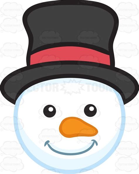 A Smiling Snowman Head Clipart By Vector Toons Throughout Snowman