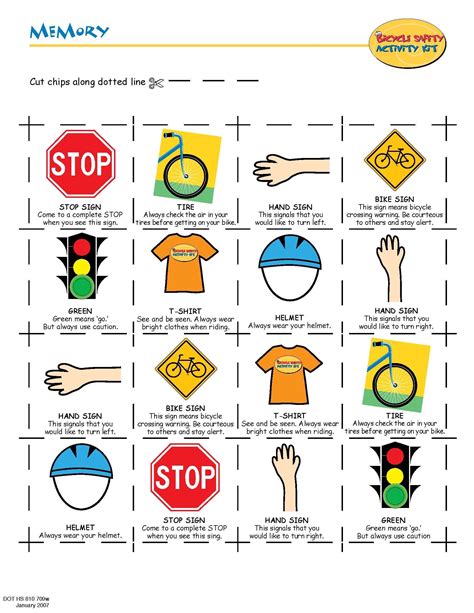 Bike Safety Actiivty Memory 1 Of 2 Campingsafetyrequirements Bike