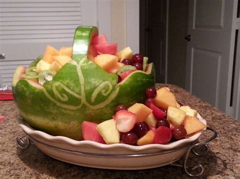 Made This Watermelon Basket For A Bridal Shower Each Side Of The Basket Featured Wedding Bells