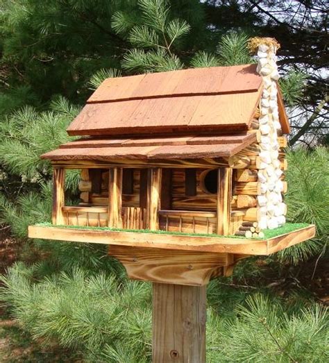 Bird house fishing log cabin handmade small rustic hanging & table decor 5.5 h finesseisus 5 out of 5 stars (29) $ 26.00. Log cabin birdhouse | Unique bird houses, Bird house, Bird ...