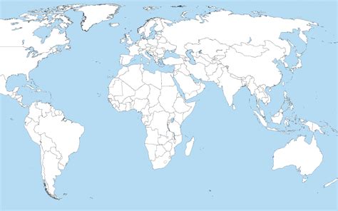 Free Download Blank World Map With Oceans Marked In Blue Exploitable