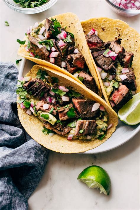 Cover the bowl and marinate for at least thirty minutes. Marinated Mojo Steak Tacos with Quick Guac Recipe | Little ...