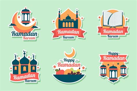 Set Of Ramadan Kareem Stickers 5661995 Vector Art At Vecteezy