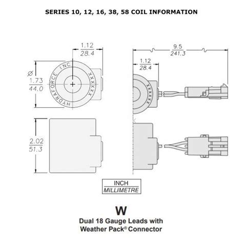 Hydraforce 6359412 Solenoid Valve Coil W Weatherpack Connector 12v Dc