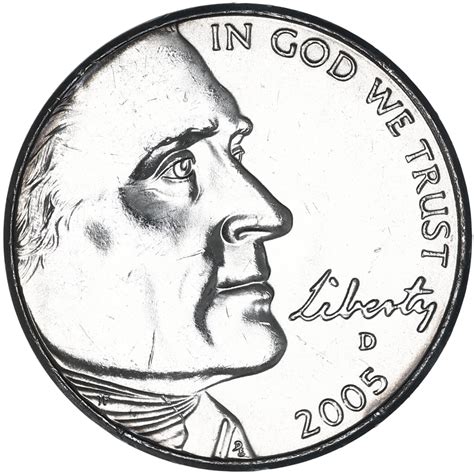 2005 D Jefferson Ocean In View Nickel Brilliant Uncirculated Coin