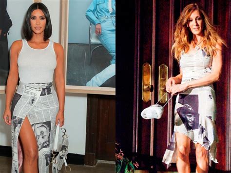 Kim Kardashian West Just Re Created Carrie Bradshaws Iconic Vintage Dior Newspaper Print