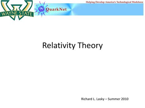 Ppt Relativity Theory Powerpoint Presentation Free Download Id1534194