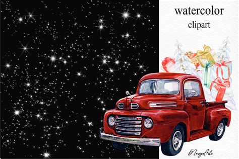 An adorable christmas craft kids will love making to hang on the tree or give as a special gift. Watercolor Christmas Truck, Red, Turquoise Trucks with ...
