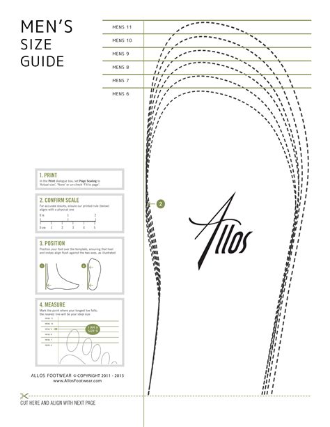 Printable Men S Shoe Size Chart