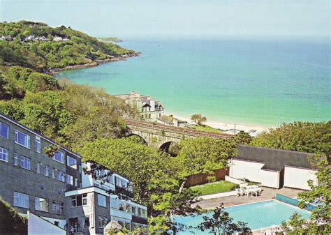 It is the most prominent building in carbis bay, overlooking the beach. Old Postcard of The Cottage Hotel, Carbis Bay, St Ives ...