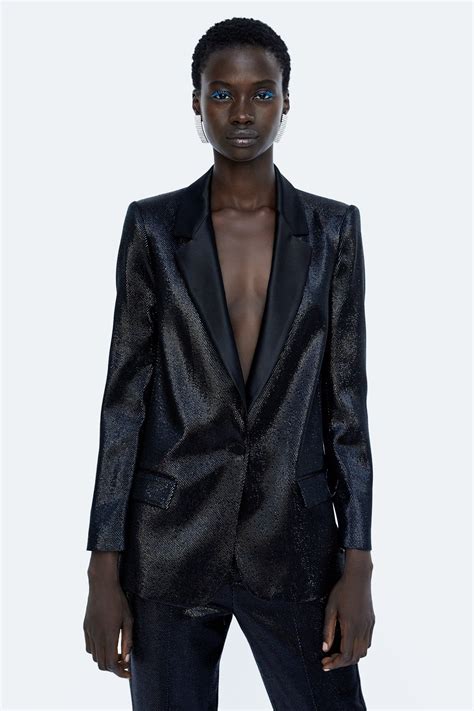 Image 2 Of Shiny Effect Blazer From Zara Blazer Fashion Womens Fashion