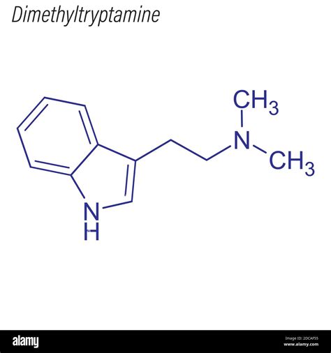 Fórmula Esquelética De Dimetiltriptamina Molécula Química