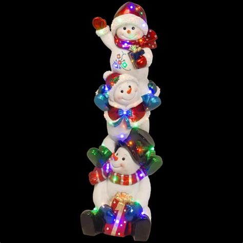 National Tree Company 61 In Pre Lit Stacked Snowmen Decoration Bg