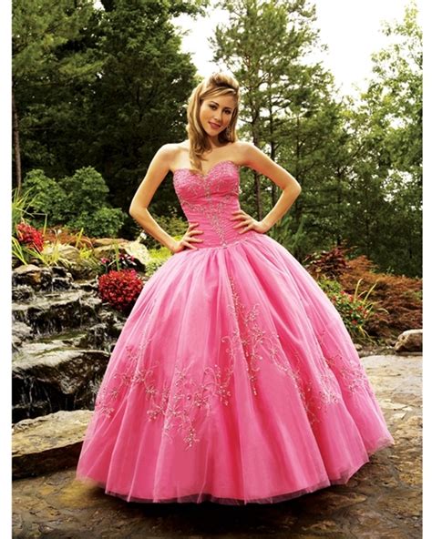 Exquisite Full Length Ball Gown Sweatheart Strapless Pink Quinceanera Dress With Embroidery