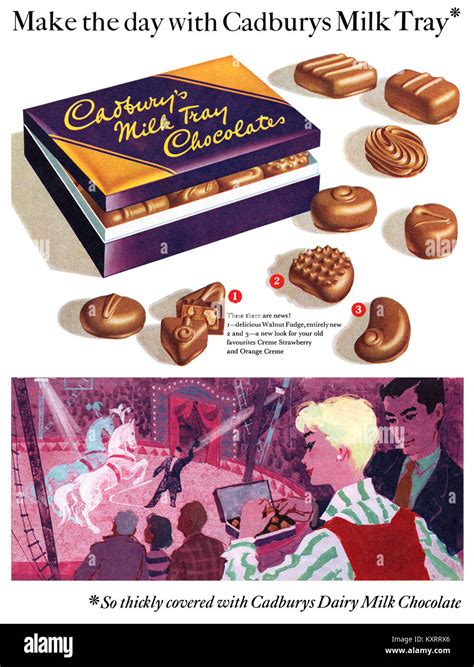 1958 British Advertisement For Cadburys Milk Tray Box Of Chocolates