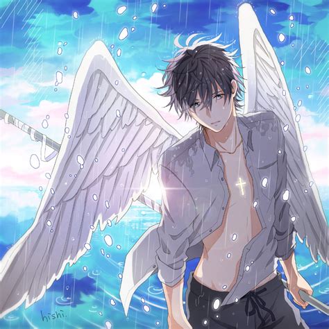 Angel Anime Boy Wings Short Hair Wallpapers Hd Desktop And Mobile Backgrounds