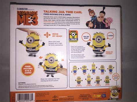 Despicable Me 3 Me3 Minion Deluxe Talking Jail Time Tom With Moving