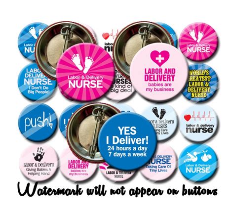 Labor And Delivery Nurse Pins Nurse T Pin Back Button Set Etsy