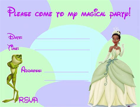 The Princess And The Frog Birthday Party Invitation Ideas Free