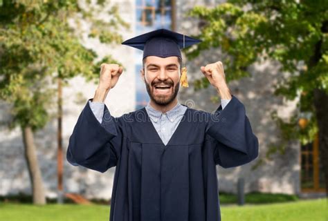 Happy Graduate Student In Mortar Board Stock Photo Image Of Success