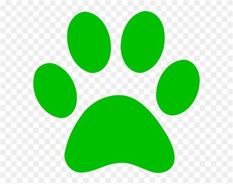 Green Paw Print Bobcat Clip Art At Clker Pluspng Green