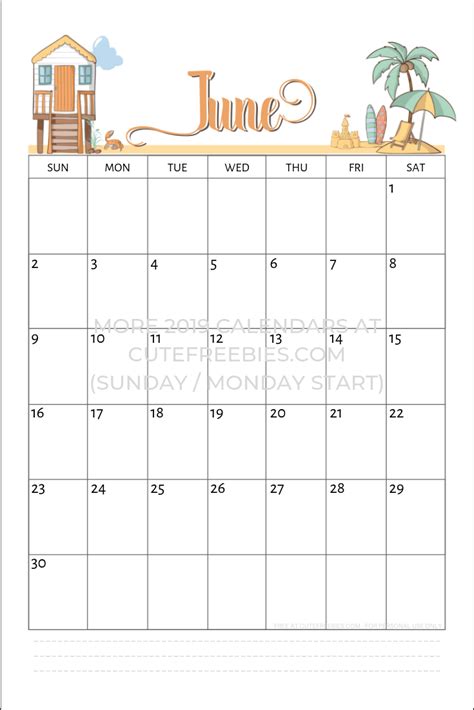 Dream Calendars Make Your Calendar Template Blog Blank Printable June