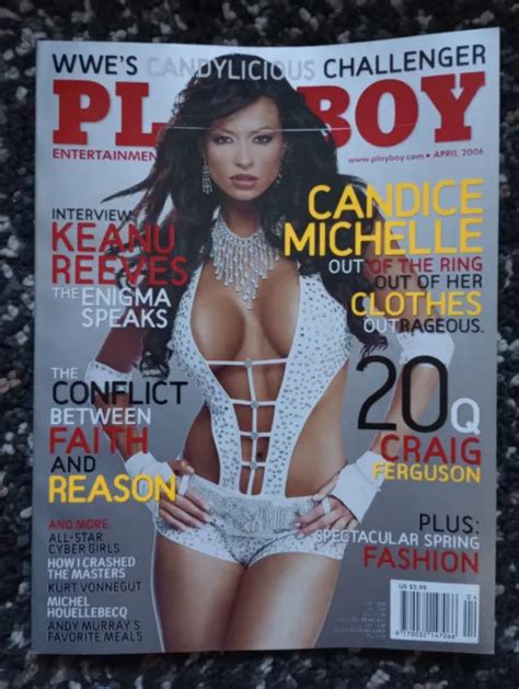 Playboy Magazine April Wwe Wwf Candice Michelle Issue Picclick Uk