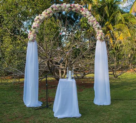 Beautiful Simplicity Wedding Arch With Fabric Draping Garden Wedding