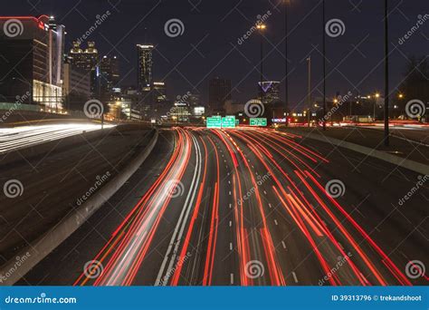 Atlanta Interstate 75 And 85 Freeways Editorial Photo Image Of Night
